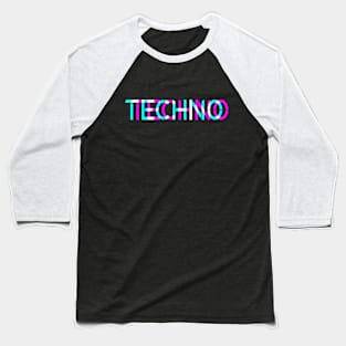 Techno 3 D look Baseball T-Shirt